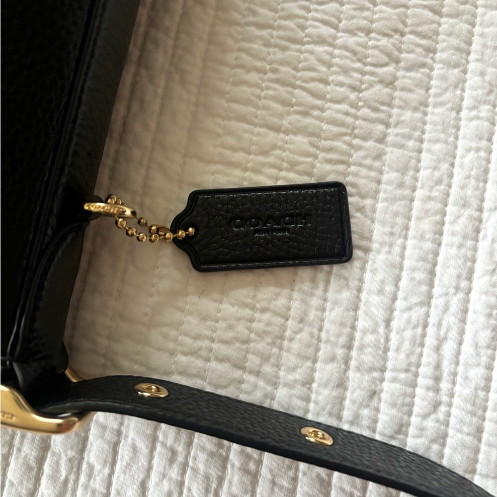 NWT Coach Black Leather Val Duffle Bag - Picture 9 of 14